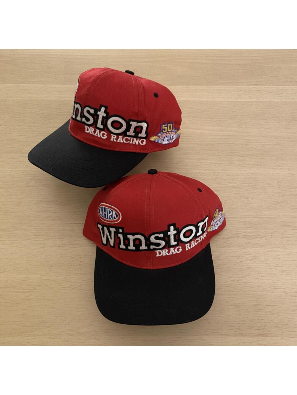 Vintage 2001 NHRA Winston Drag Racing Hats Lot 50th Anniversary Event Snapbacks